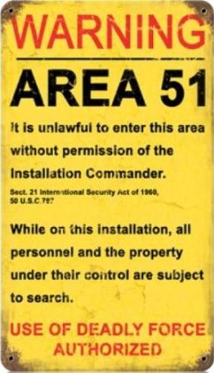 Area 51 Metal Sign Deadly Force Authorized for sale