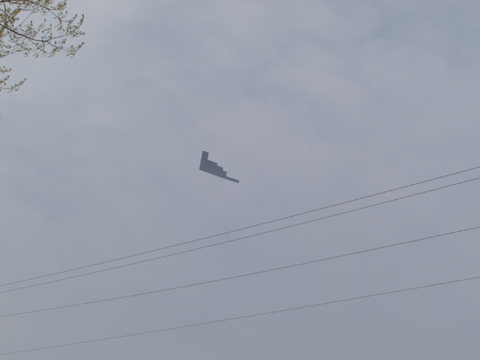 B-2 Stealth Bomber doing a fly-by over Sheboygan