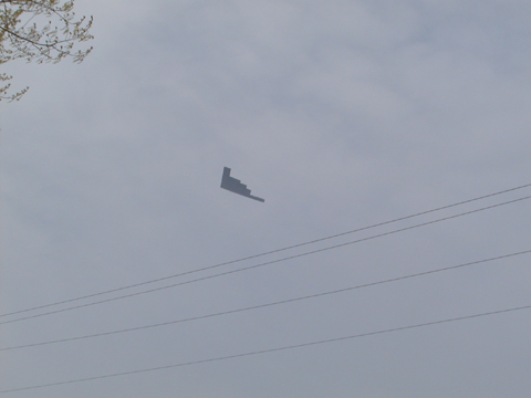 B-2 Stealth Bomber doing a fly-by over Sheboygan