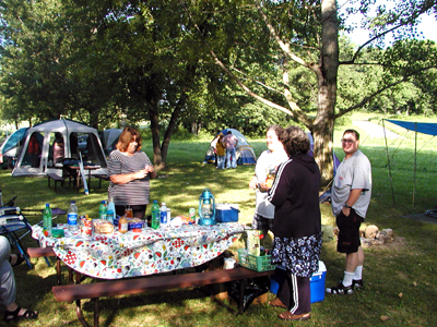 People at camp